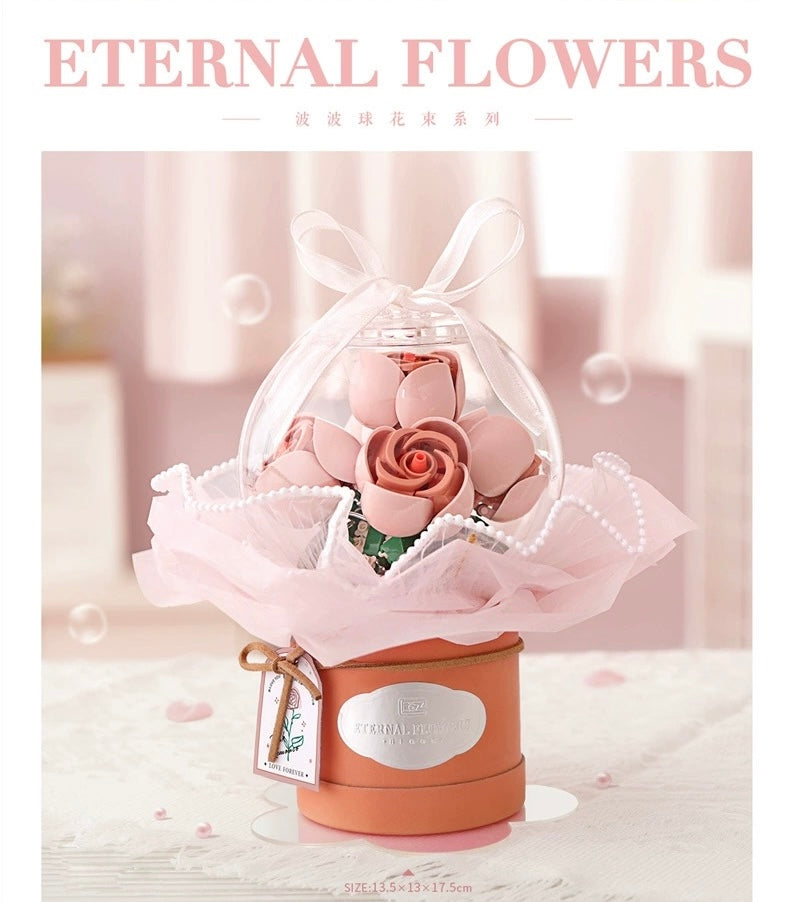 Loz Building Block Eternal Flowers Set | Rose SunFlower - with LED Lights Valentine Wedding Gift DIY Handmade Gift