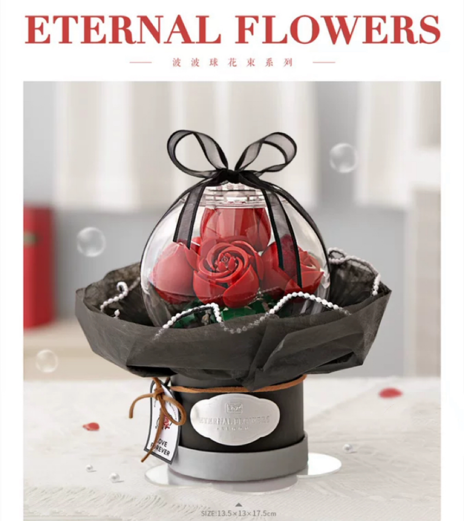 Loz Building Block Eternal Flowers Set | Rose SunFlower - with LED Lights Valentine Wedding Gift DIY Handmade Gift