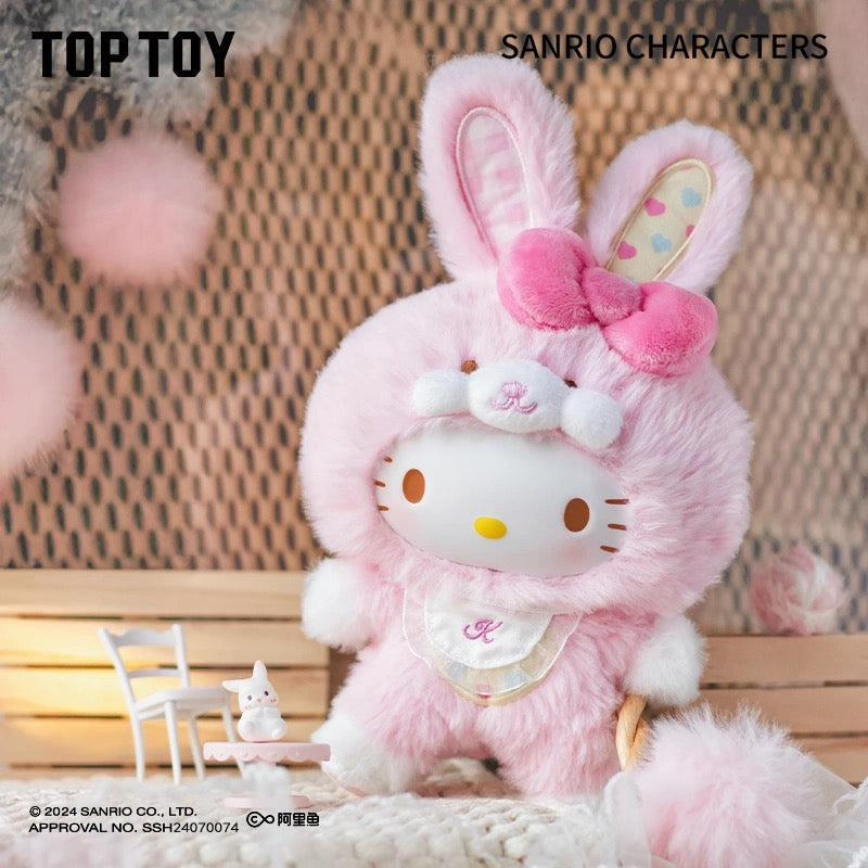 TopToy Sanrio Characters Elf Bunny Baby | Hello Kitty My Melody Kuromi Cinnamoroll Pompompurin Pochacco Pastel Easter Rabbit - Collectable Toys Mystery Blind Box
