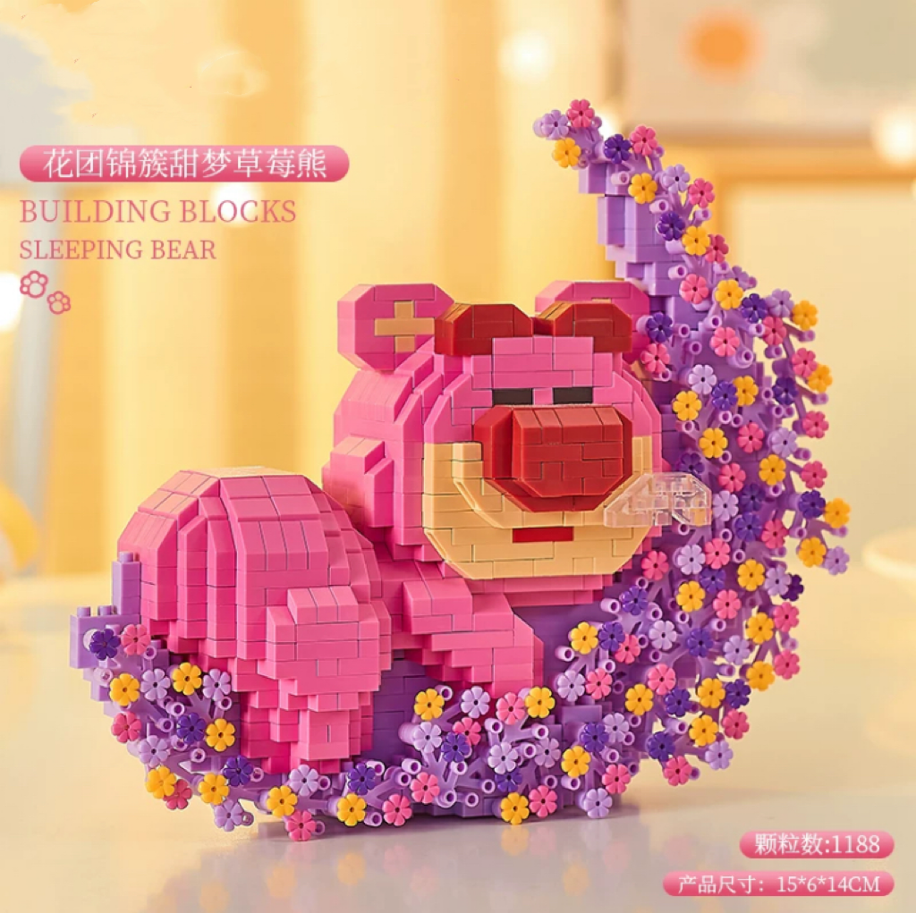 Mini Block Building Block Japanese Cartoon Moon Flower | Cinnamoroll Pochacco Bear - with LED Lights DIY Valentine Children Handmade Gift