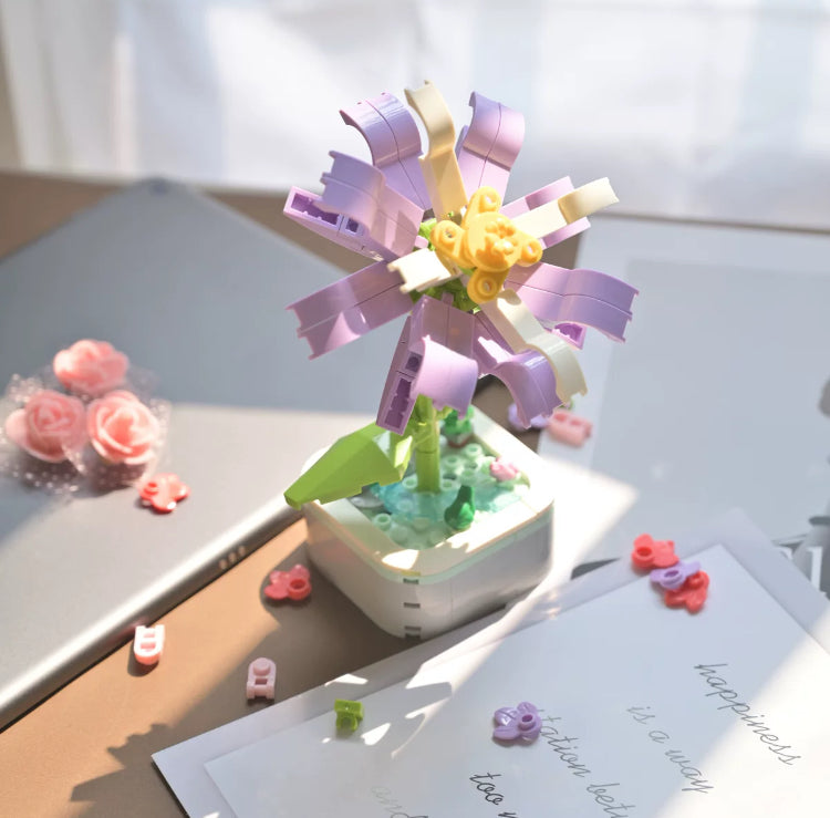 Mini Block Building Flower Series 2 | Yellow Rose Lilac Lily Bell - Tiny Particle Assembly DIY Handmade Gift