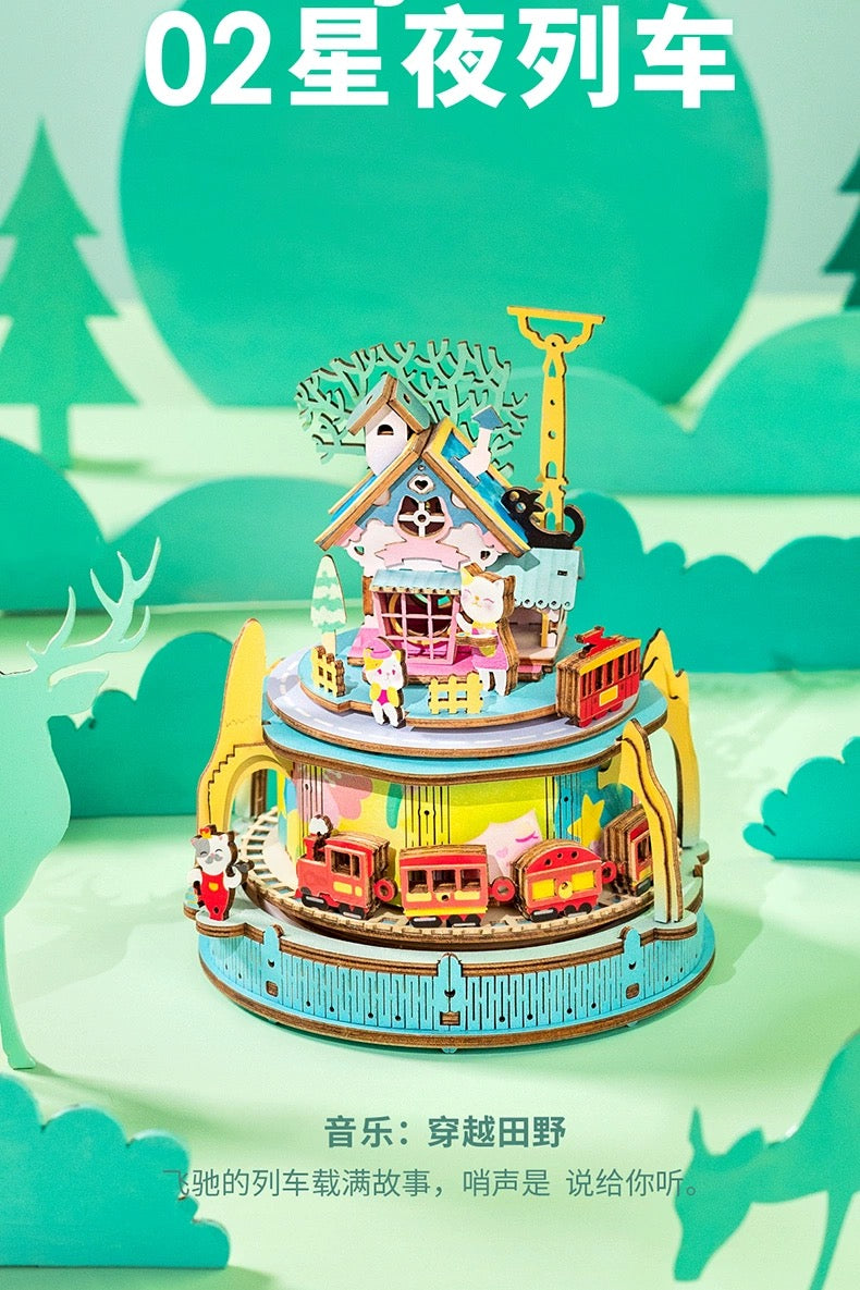 Craft Kits Wooden Music Box | Mystery Night Dreams - DIY Handmade Mini World Miniature Gift