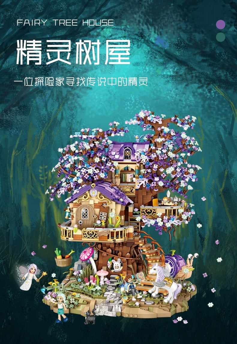 Loz Building Mini Block Adventure Theme | Fairy Tree House 3991pcs - with GID Blocks Lights Children Gift DIY Handmade Gift