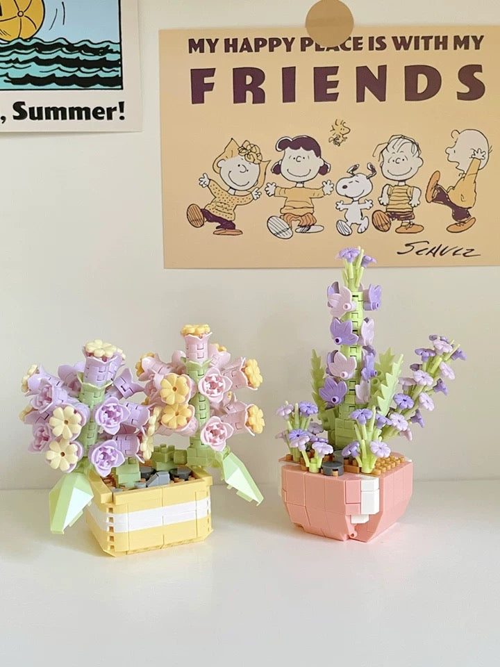 DIY handmade Mini Block Building Block Flower Dairy | Rose Sunflower Peony Daisy Tulip - Tiny Particle Assembly