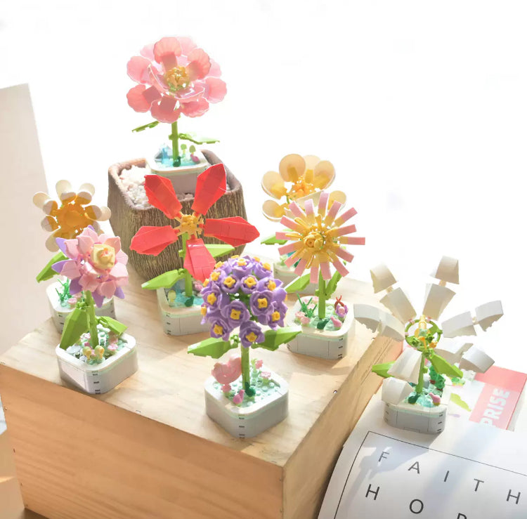 Mini Block Building Flower Series 3 | Lily Flower Camellia Hyacinth - Tiny Particle Assembly DIY Handmade Gift