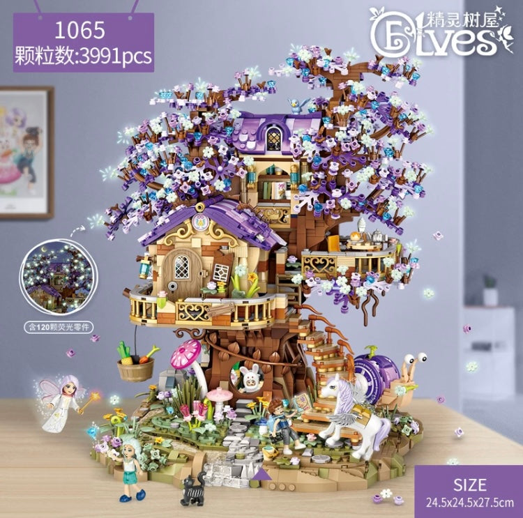 Loz Building Mini Block Adventure Theme | Fairy Tree House 3991pcs - with GID Blocks Lights Children Gift DIY Handmade Gift