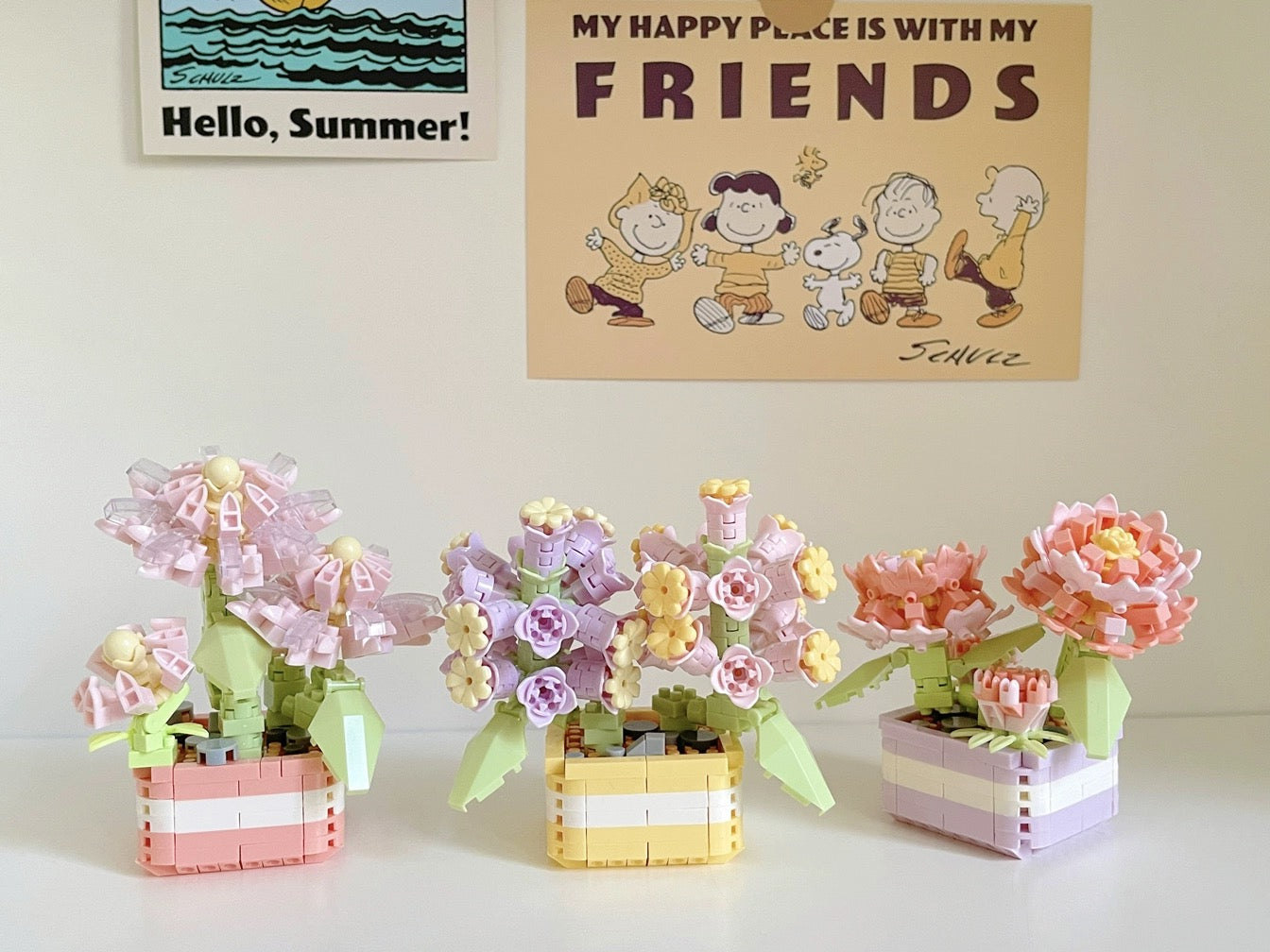 Mini Block Building Flower Dairy | Rose Sunflower Peony Daisy Tulip - Tiny Particle Assembly DIY Handmade Gift