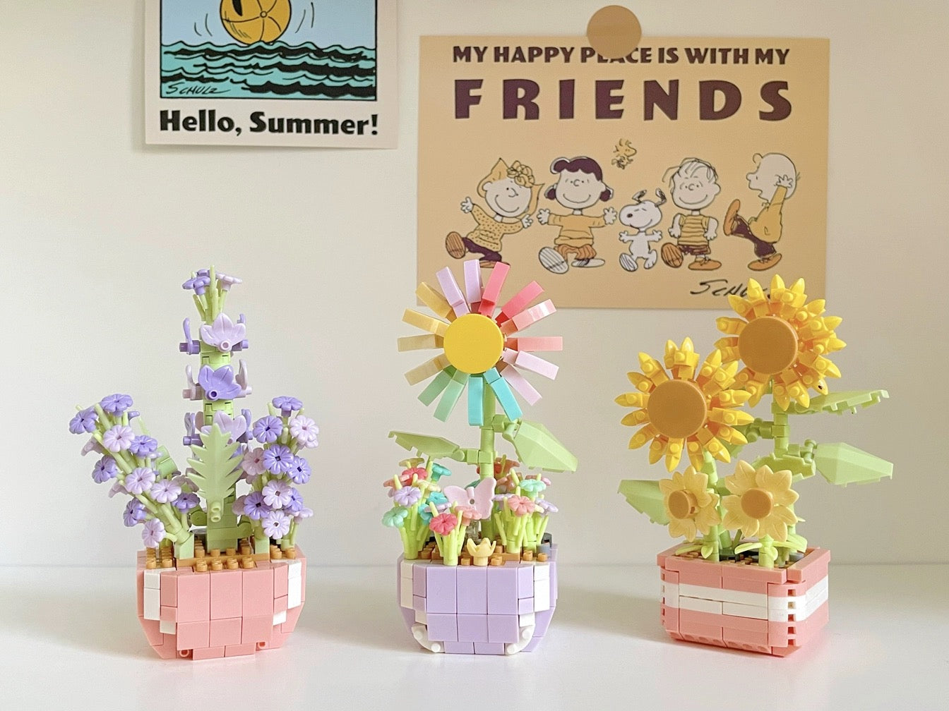 Mini Block Building Flower Dairy | Rose Sunflower Peony Daisy Tulip - Tiny Particle Assembly DIY Handmade Gift