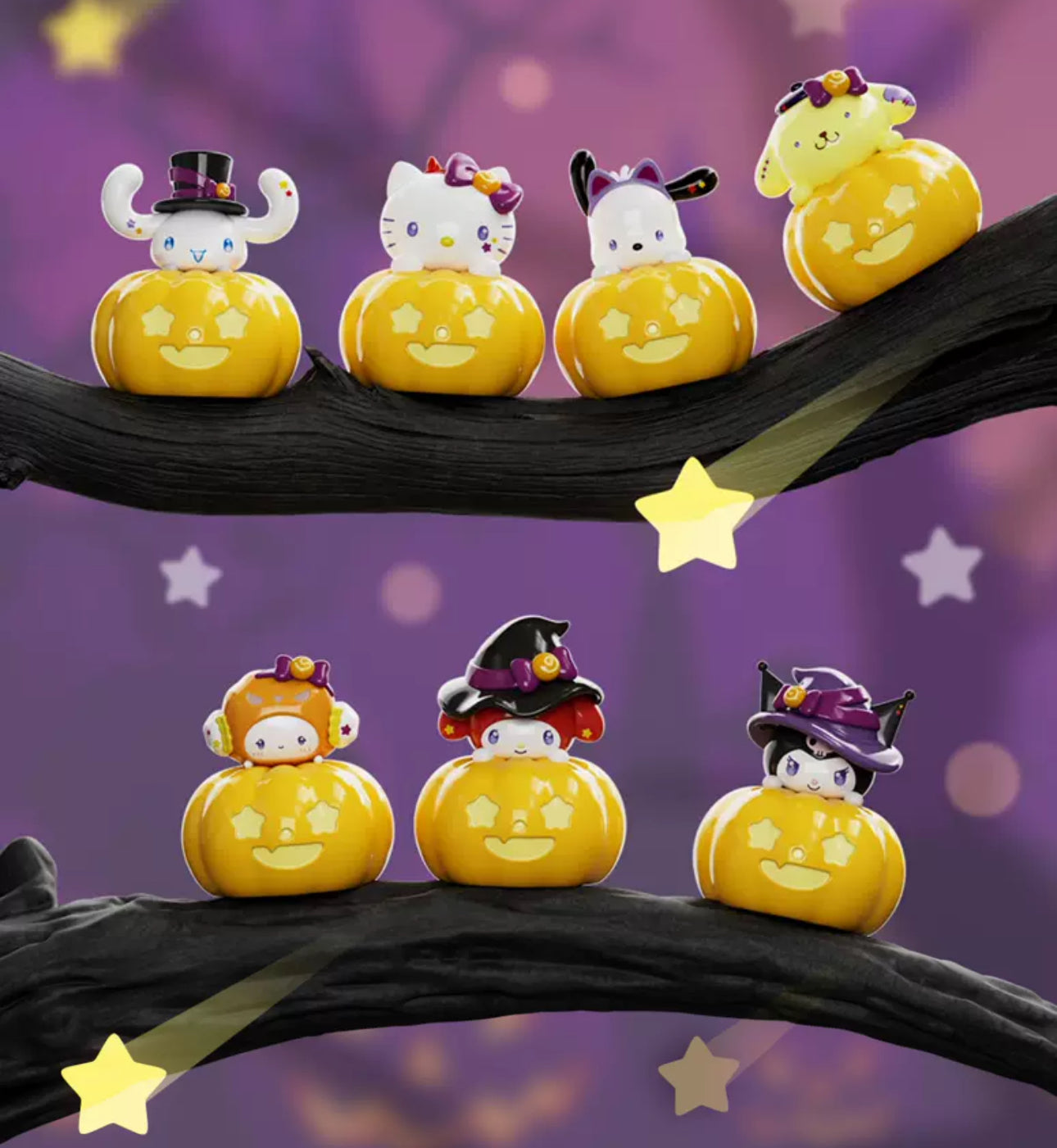 Sanrio Characters Halloween Pumpkin Beans Mini Series | Hello Kitty My Melody Kuromi Cinnamoroll Pompompurin Pochacco Cogimyun - Kawaii Collectable Toys Toy Collection