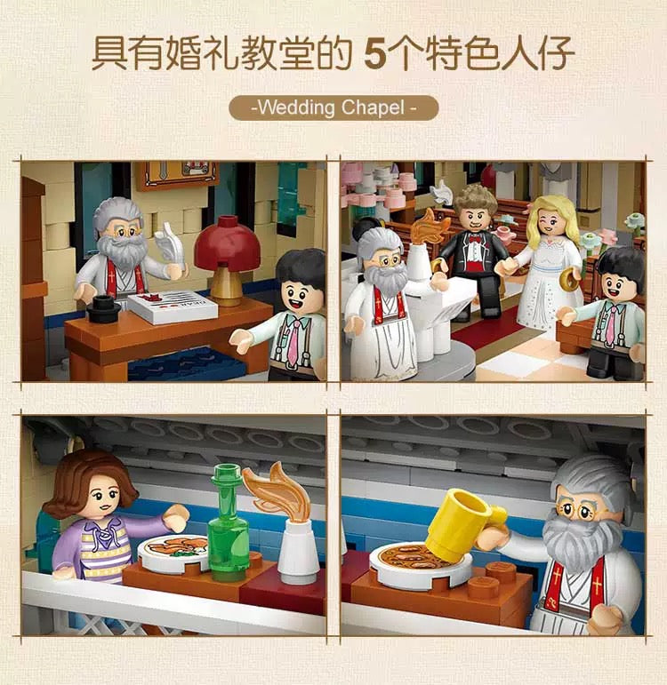 Loz Building Mini Block Wedding Theme | Wedding Chapel 3308pcs - Valentine Wedding Gift DIY Handmade Gift