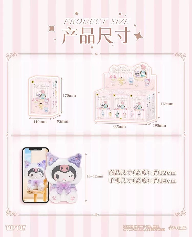 TopToy Sanrio Characters Play with Kittens | Hello Kitty My Melody Kuromi Cinnamoroll Pompompurin Pochacco Pastel Cat - Collectable Toys Mystery Blind Box