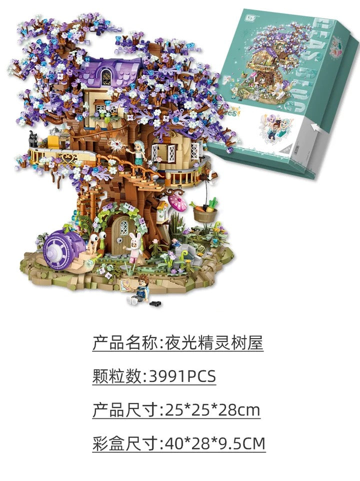 Loz Building Mini Block Adventure Theme | Fairy Tree House 3991pcs - with GID Blocks Lights Children Gift DIY Handmade Gift