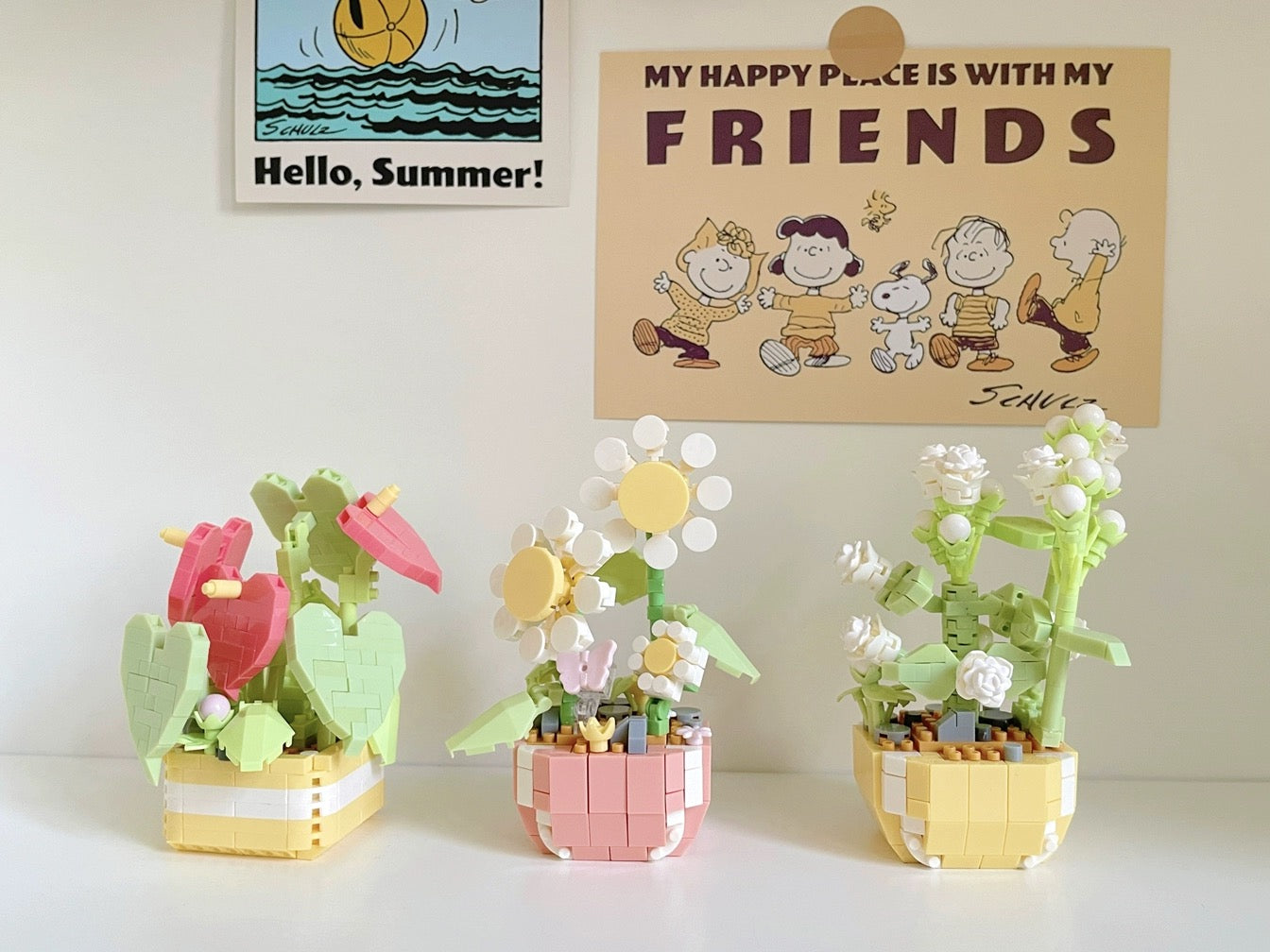 Mini Block Building Flower Dairy | Rose Sunflower Peony Daisy Tulip - Tiny Particle Assembly DIY Handmade Gift