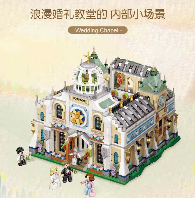 Loz Building Mini Block Wedding Theme | Wedding Chapel 3308pcs - Valentine Wedding Gift DIY Handmade Gift