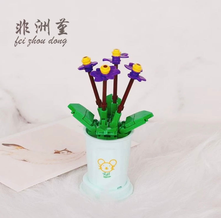 Mini Block Building Potted Plant | The Chinese Zodiac - Tiny Particle Assembly DIY Handmade Gift
