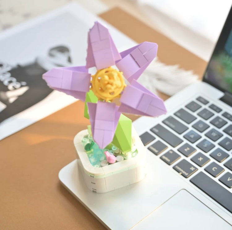 Mini Block Building Flower Series 4 | Peach Blossom Carnation - Tiny Particle Assembly DIY Handmade Gift