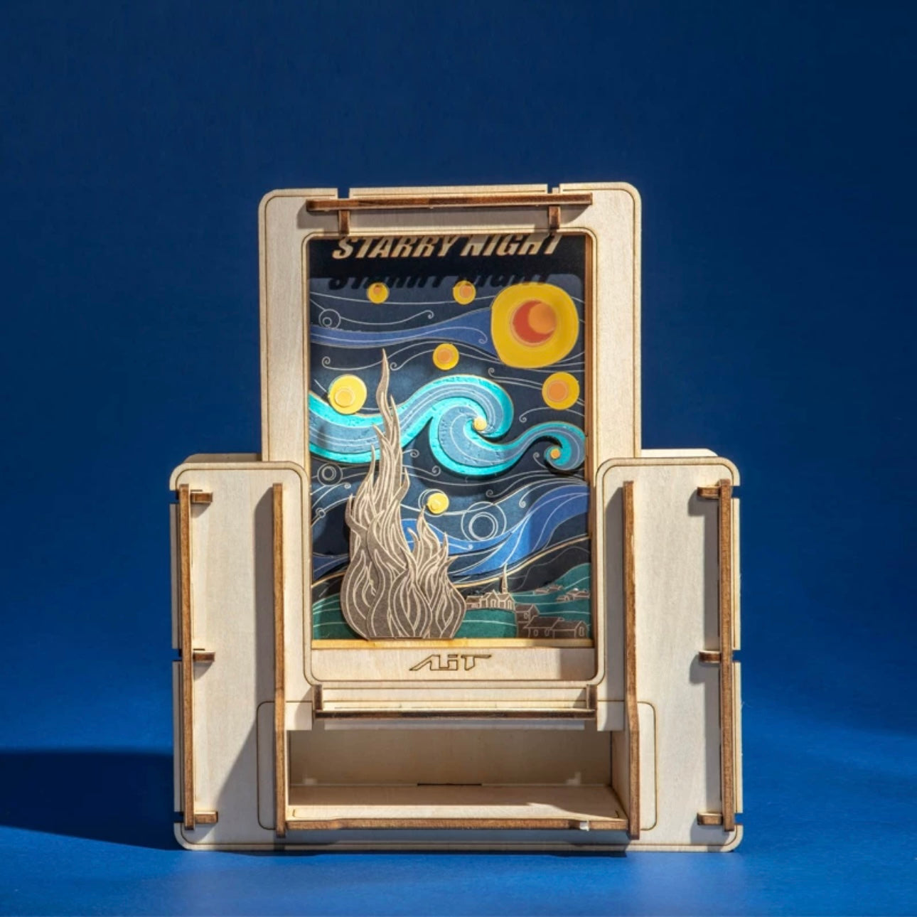 DIY Wooden Jigsaw Puzzle Multi-Purpose World Famous Paintings | Starry Night - Art Frame Home Decoration Gift