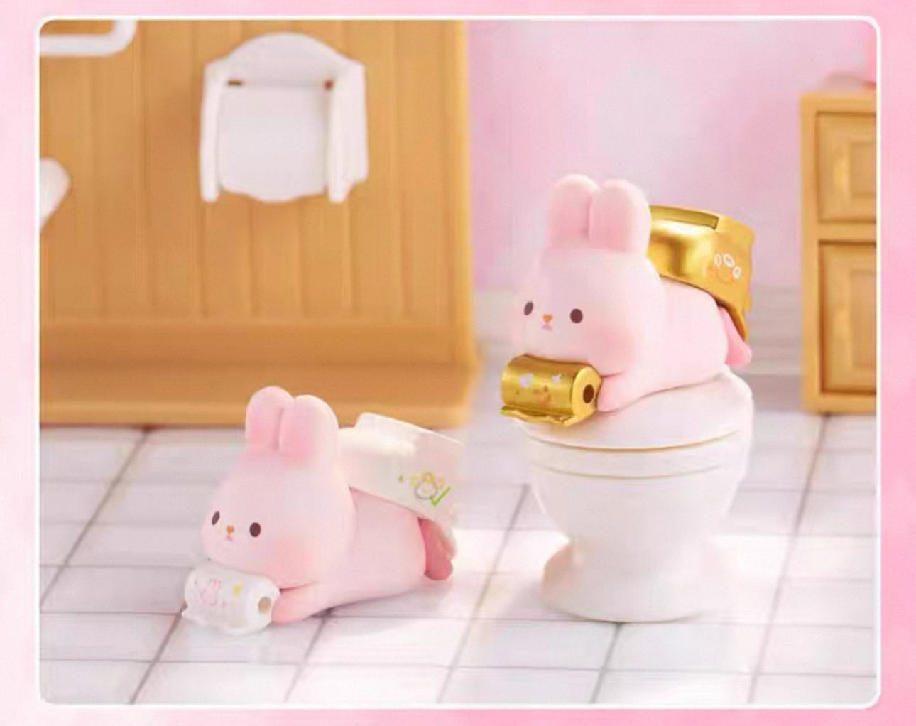 Momo with Bunny Kawaii Lovely Characters | 1 Bag 4pcs Mini Momo Bunny Fun Daily -Toy Collection Mystery Blind Bag