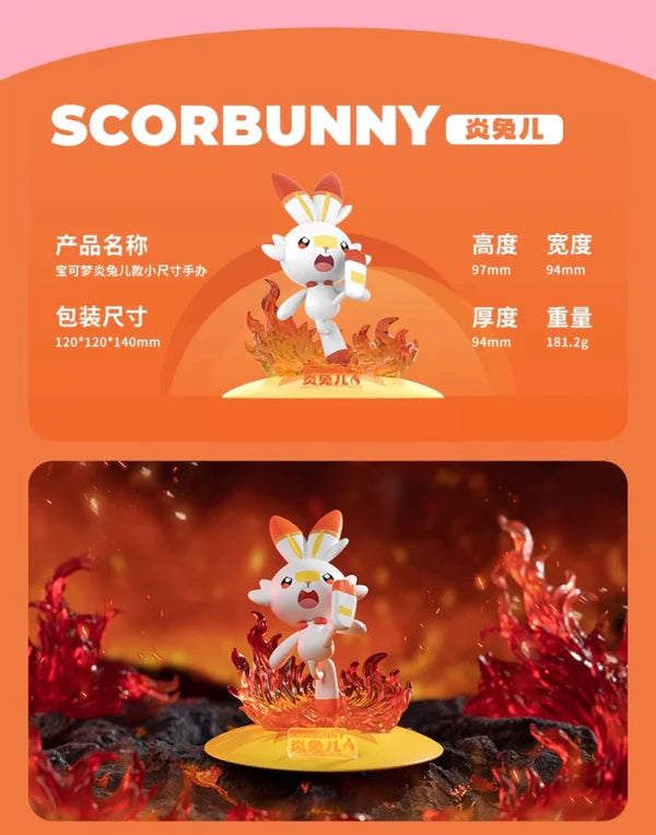 Pokemon Small Size Figure | No.25 Pikachu No. 94 Gengar No.700 Sylveon No. 813 Scorbunny - Toy Collection