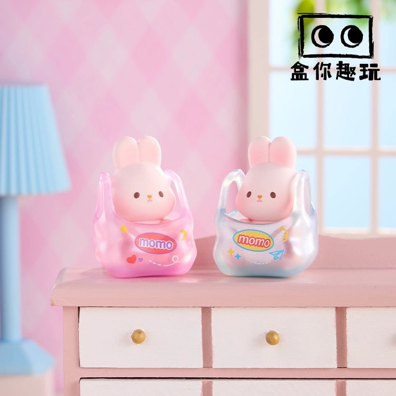 Momo with Bunny Kawaii Lovely Characters | 1 Bag 4pcs Mini Momo Bunny Fun Daily -Toy Collection Mystery Blind Bag
