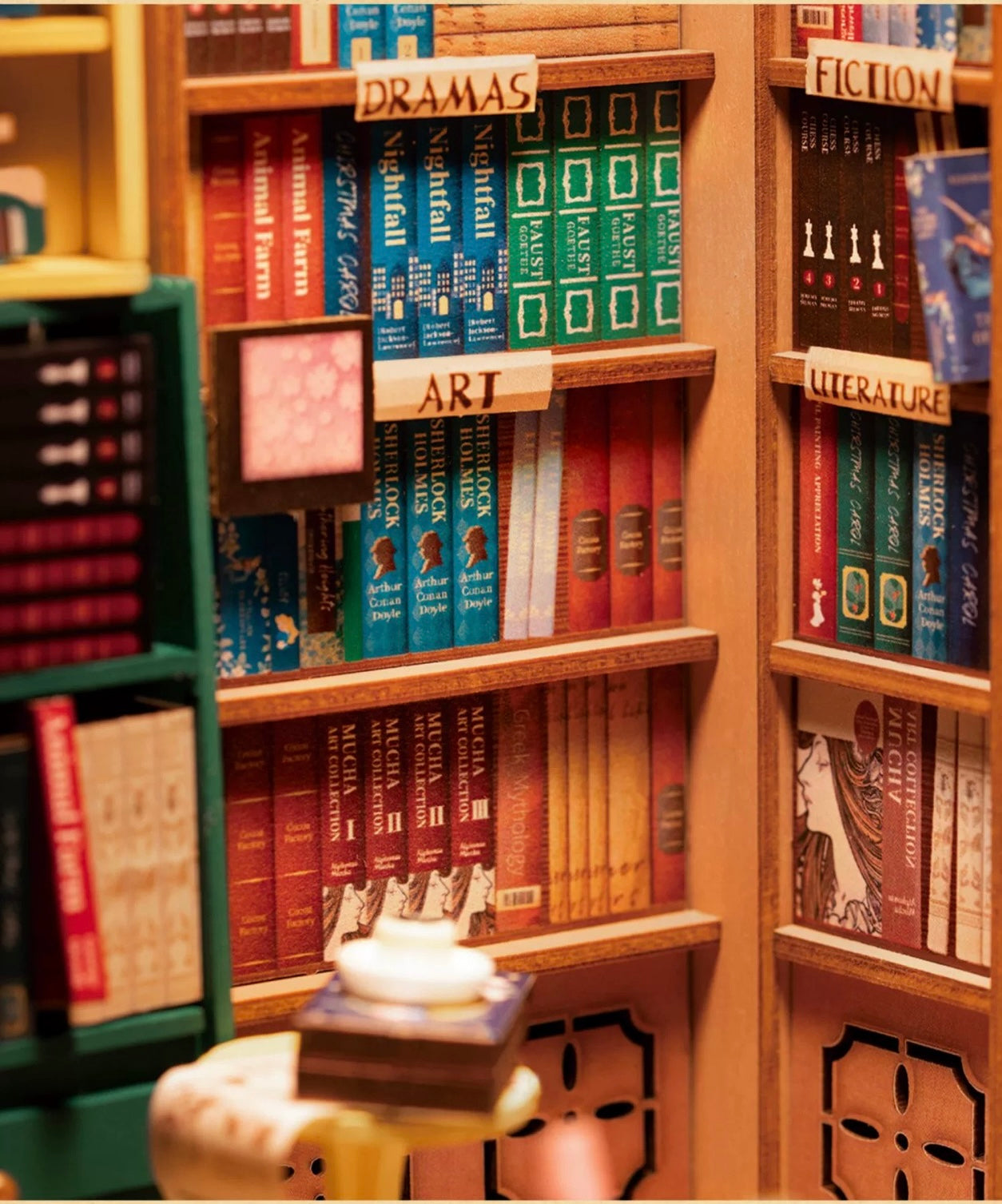 Craft Kits Wooden Booknook & Wonderland | Bookstore - DIY Handmade Mini World Miniature Gift with LED Light