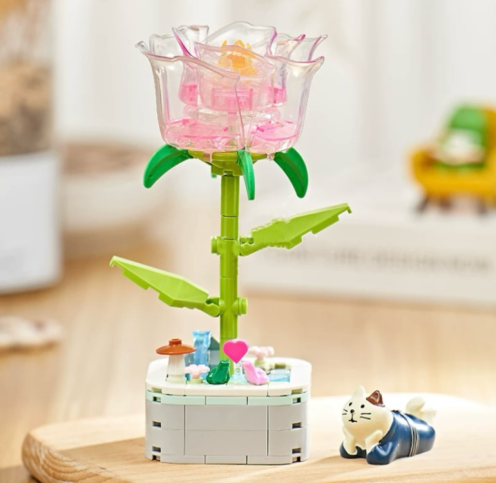 Mini Block Building | Crystal Flower - Tiny Particle Assembly DIY Handmade Gift