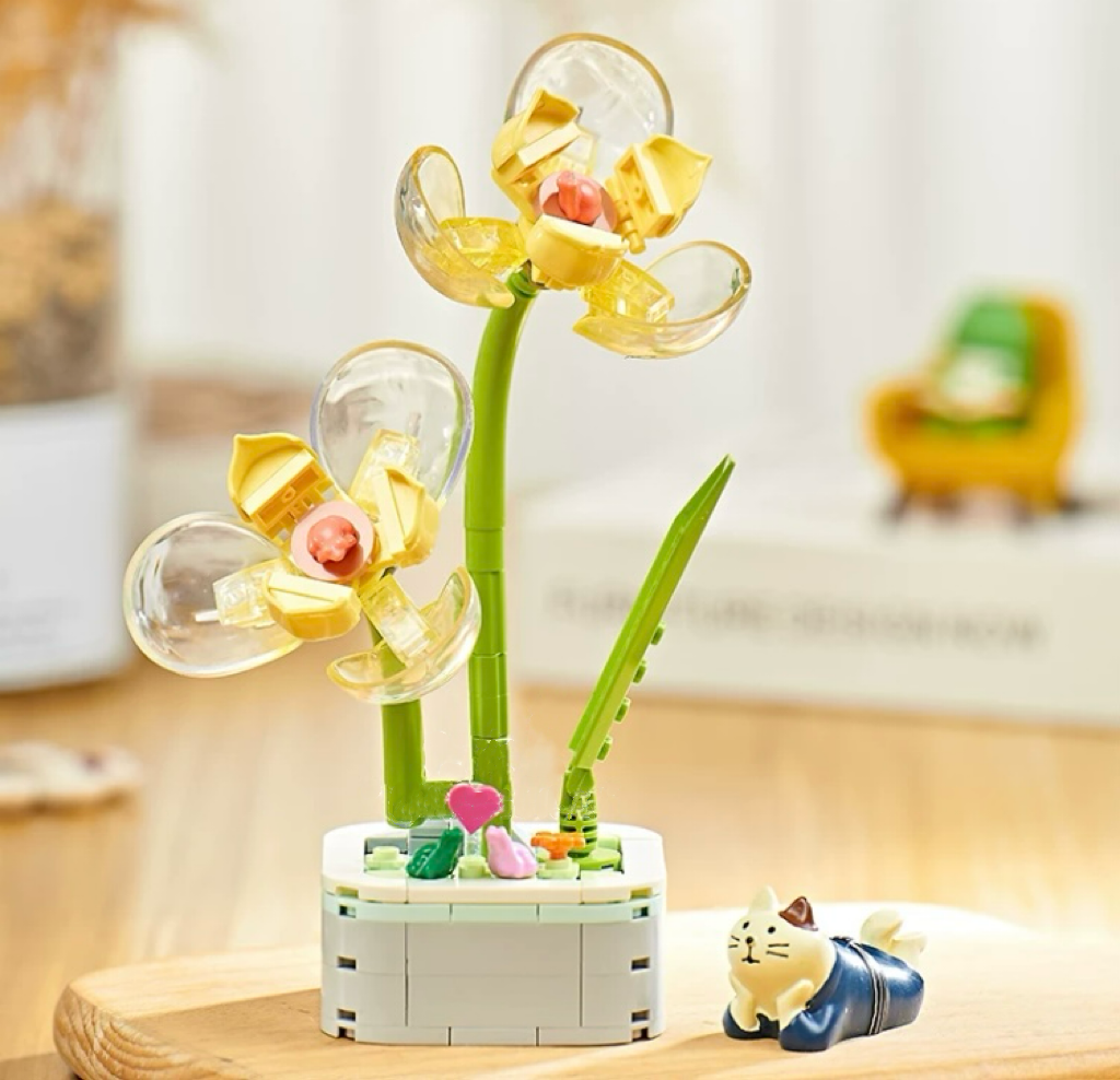 Mini Block Building | Crystal Flower - Tiny Particle Assembly DIY Handmade Gift