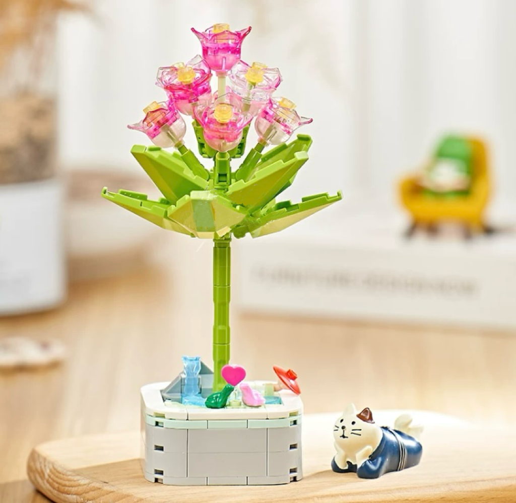 Mini Block Building | Crystal Flower - Tiny Particle Assembly DIY Handmade Gift